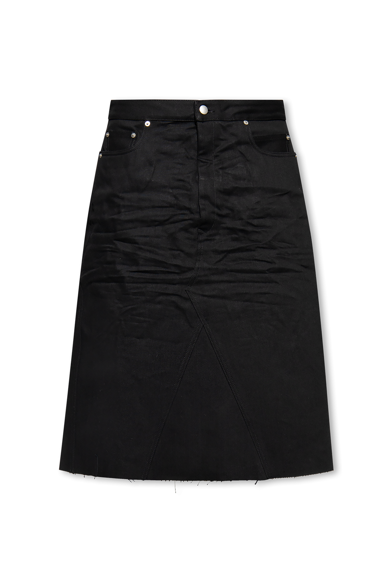 Black 'Godet' denim skirt Rick Owens - SchaferandweinerShops